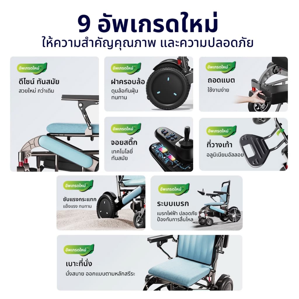 Synergy รุ่น INSPIRE L2 วีลแชร์ไฟฟ้าอลูมิเนียมอัลลอย พับได้ น้ำหนักเบา แบตลิเธียม https://lnwchill.com