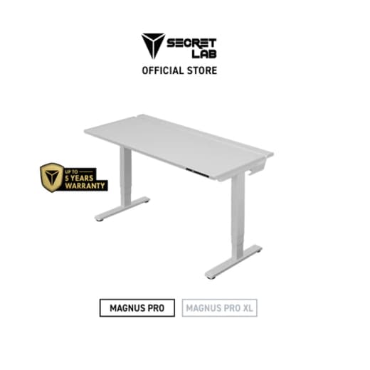 Secretlab รุ่น MAGNUS Pro โต๊ะคอมปรับระดับไฟฟ้า ขนาด 1.5 เมตร สีขาว Pure White โดดเด่นด้วยคอลัมน์ขาโต๊ะจ่ายไฟในตัวครั้งแรกของโลก พร้อมระบบจัดเก็บสายเคเบิลและอุปกรณ์เสริมแม่ https://lnwchill.com