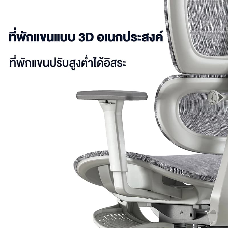 Kris E01 เก้าอี้เพื่อสุขภาพ ดีไซน์ตามหลักสรีรศาสตร์ เก้าอี้สีเทา ระบายอากาศดีเยี่ยม เก้าอี้นั่งทำงาน Ergonomic https://lnwchill.com