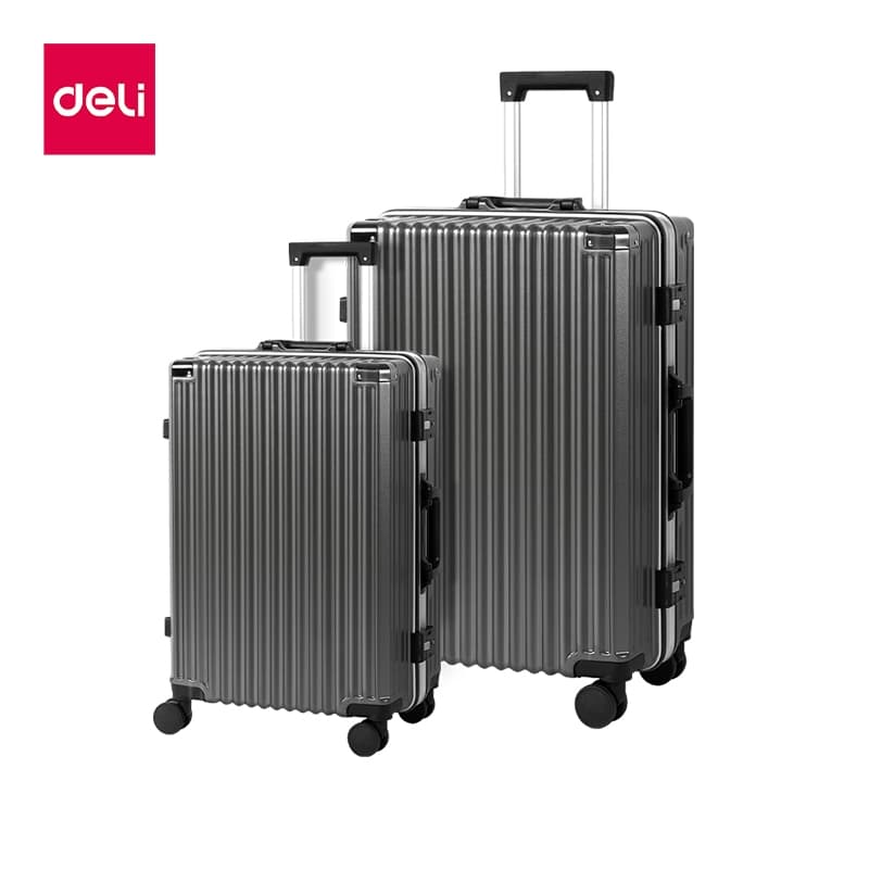 Deli รุ่น EH1055 กระเป๋าเดินทางโครงสร้างอลูมิเนียมพันธุ์แกร่ง ล็อคคู่พิเศษ ดีไซน์ทันสมัย ตอบโจทย์ทุกการเดินทางอย่างมีสไตล์และปลอดภัย https://lnwchill.com
