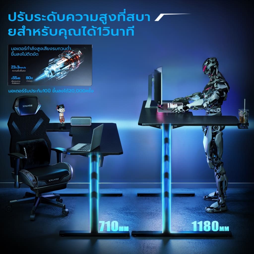 Xpanse รุ่น L-Series โต๊ะปรับระดับไฟฟ้าทรงแอล พื้นที่กว้างรองรับ 2 จอ ผิวคาร์บอนไฟเบอร์กันรอย มอเตอร์เยอรมันเงียบกริบเพื่อสุขภาพและการทำงานระดับโปร https://lnwchill.com