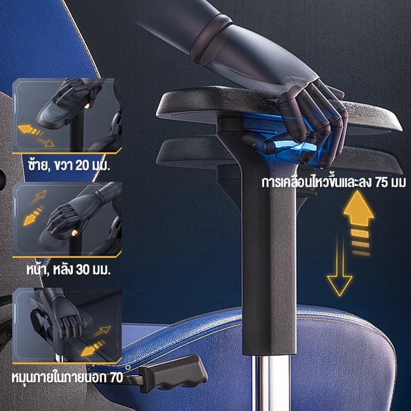 GAMEFORGE เก้าอี้เล่นเกม Gaming Chair รุ่น Dark Knight เก้าอี้สีกรมท่า สีน้ำเงินเข้ม พนักพิงศีรษะแม่เหล็ก 4D ที่วางแขนปรับได้ เก้าอี้เกมมิ่งเพื่อสุขภาพ ลดอาการปวดเมื่อย รับประกัน5ปี https://lnwchill.com
