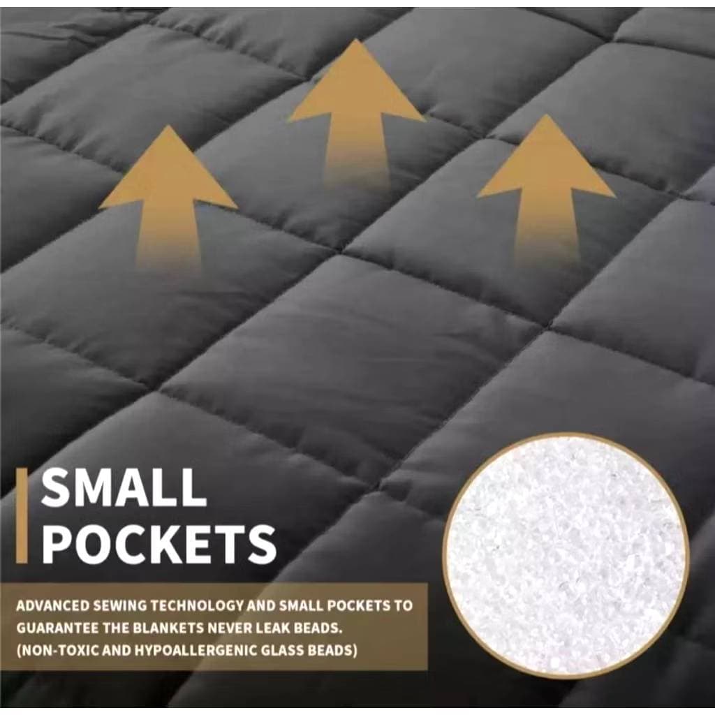 ผ้าห่มถ่วงน้ำหนัก สองด้าน นุ่มพิเศษ ขนาด 150x200cm ไส้เม็ดแก้ว ช่วยให้นอนหลับลึก https://lnwchill.com