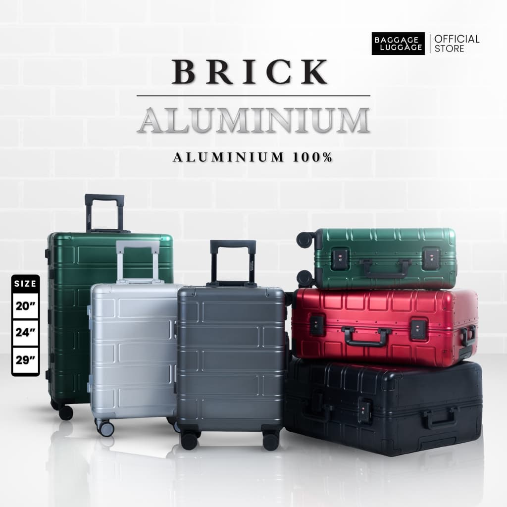 BAGGAGE LUGGAGE รุ่น BRICK กระเป๋าเดินทางอลูมิเนียม High-Grade แท้ทั้งใบ ดีไซน์ลายอิฐพรีเมียม รับประกันนาน 3 ปี ตอบโจทย์ทุกการเดินทางอย่างมีระดับ https://lnwchill.com