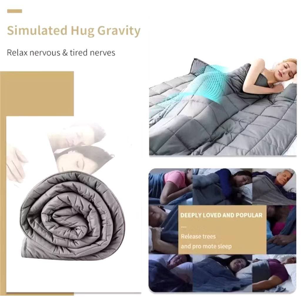 ผ้าห่มถ่วงน้ำหนัก สองด้าน นุ่มพิเศษ ขนาด 150x200cm ไส้เม็ดแก้ว ช่วยให้นอนหลับลึก https://lnwchill.com