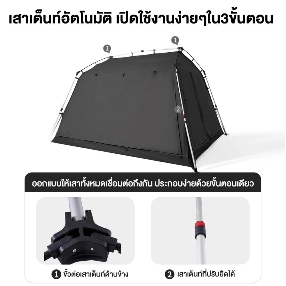 KEEPHIKE เต็นท์กลางแจ้งแบบพกพา กันลม กันฝน กันแดด กางอัตโนมัติ รูปบ้าน พับเก็บได้ ระบายอากาศได้ทุกด้าน https://lnwchill.com