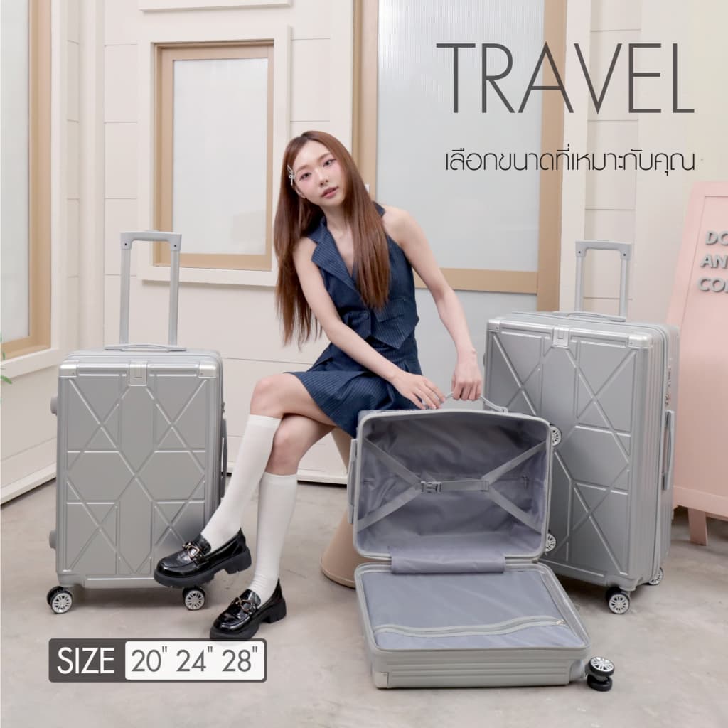 suissewin กระเป๋าเดินทางล้อลาก เฟรมซิป TSA LOCK มีที่ห้อยสัมภาระด้านหน้า วัสดุ ABSผสมPC รุ่น BF88 https://lnwchill.com