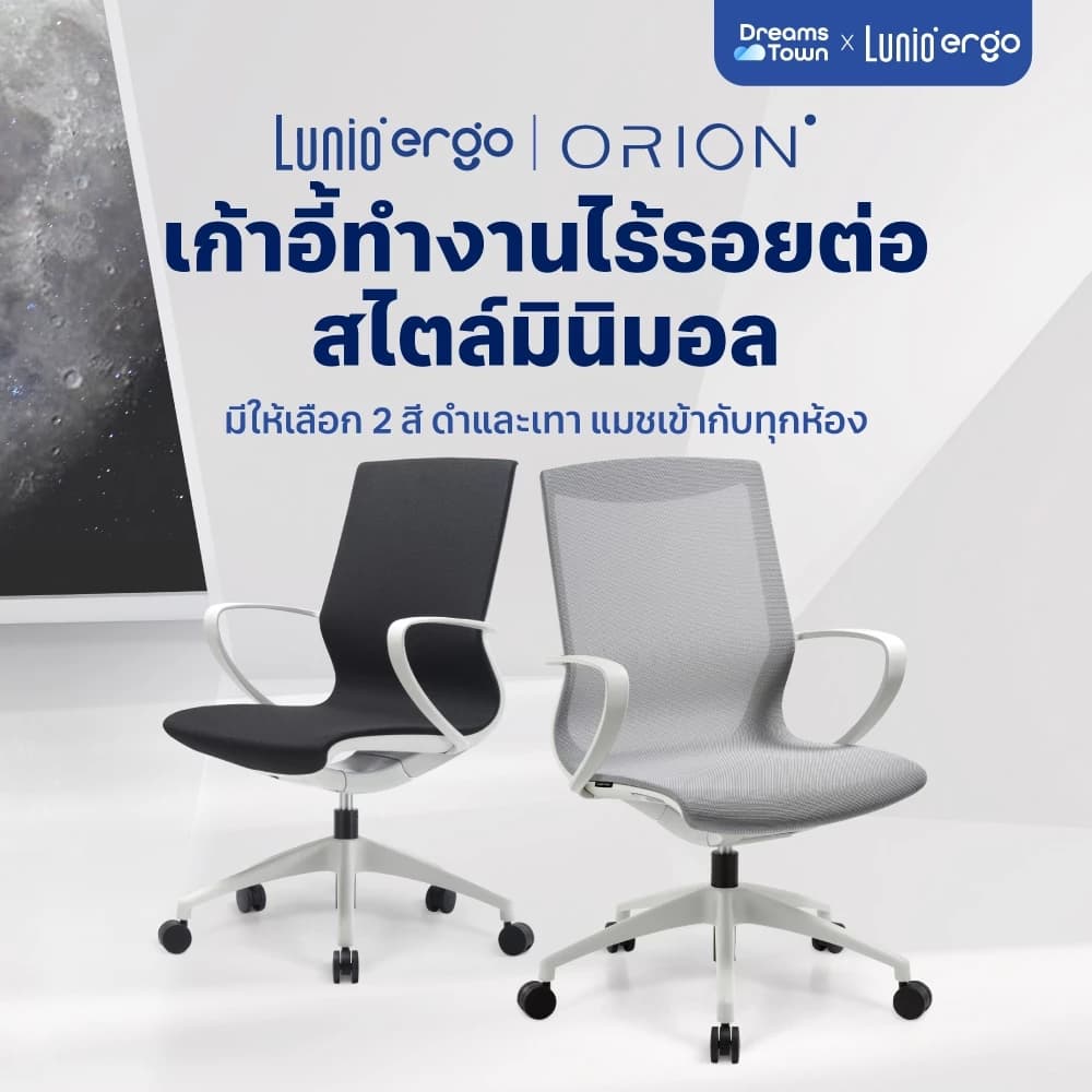 Lunio Ergo เก้าอี้ทำงานเพื่อสุขภาพ สไตล์โมเดิร์น เก้าอี้สีดำ เก้าอี้สีเทา พนักพิงดีไซน์ S-Curve นุ่มสบาย ตามหลักสรีระศาสตร์ รองรับความโค้งของร่างกาย ระบายอากาศดีเยี่ยม เกรดพรีเมี่ยม รุ่น Orion https://lnwchill.com