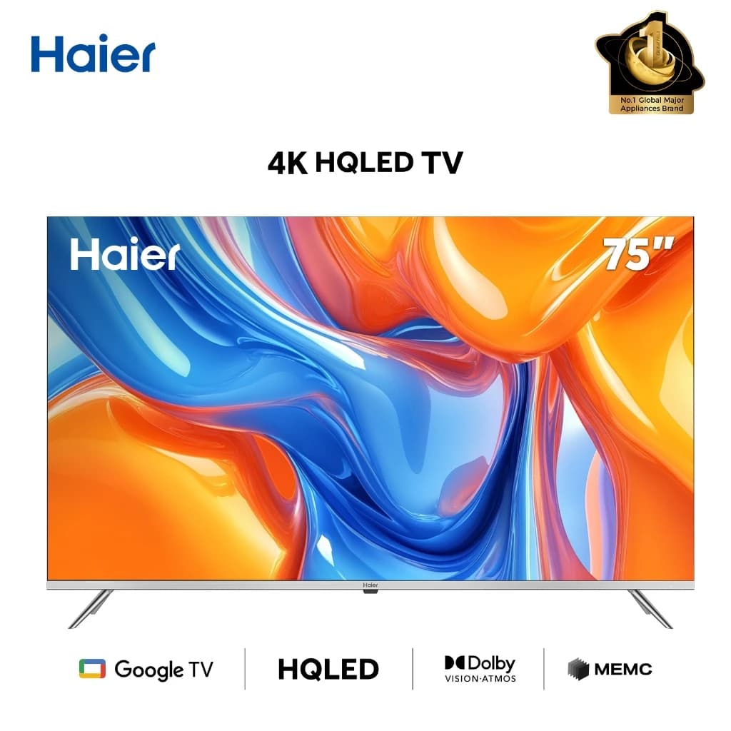 Haier TV รุ่น H75K7UG 75" 4K HQLED HDR10 UHD Smart Google TV with Dolby Vision& Atmos https://lnwchill.com