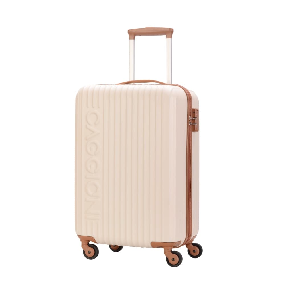 Caggioni รุ่น Classic 65026 กระเป๋าเดินทาง ABS ขนาด 20 นิ้ว สีครีม โครงสร้างเบาพิเศษ ดีไซน์ทันสมัย จดจำง่าย https://lnwchill.com