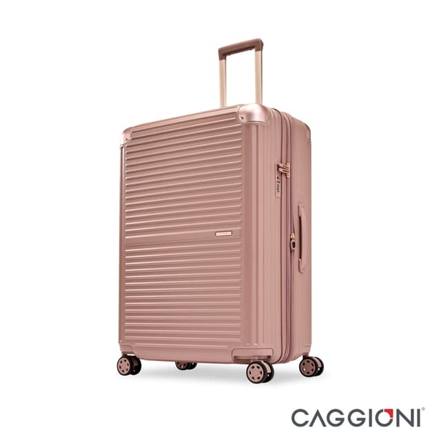 CAGGIONI รุ่น N19081 กระเป๋าเดินทางโพลีคาร์บอเนต สีชมพู ดีไซน์ทันสมัย ปกป้องทุกสัมภาระ พร้อมเดินทางอย่างมีสไตล์และมั่นใจในทุกทริป