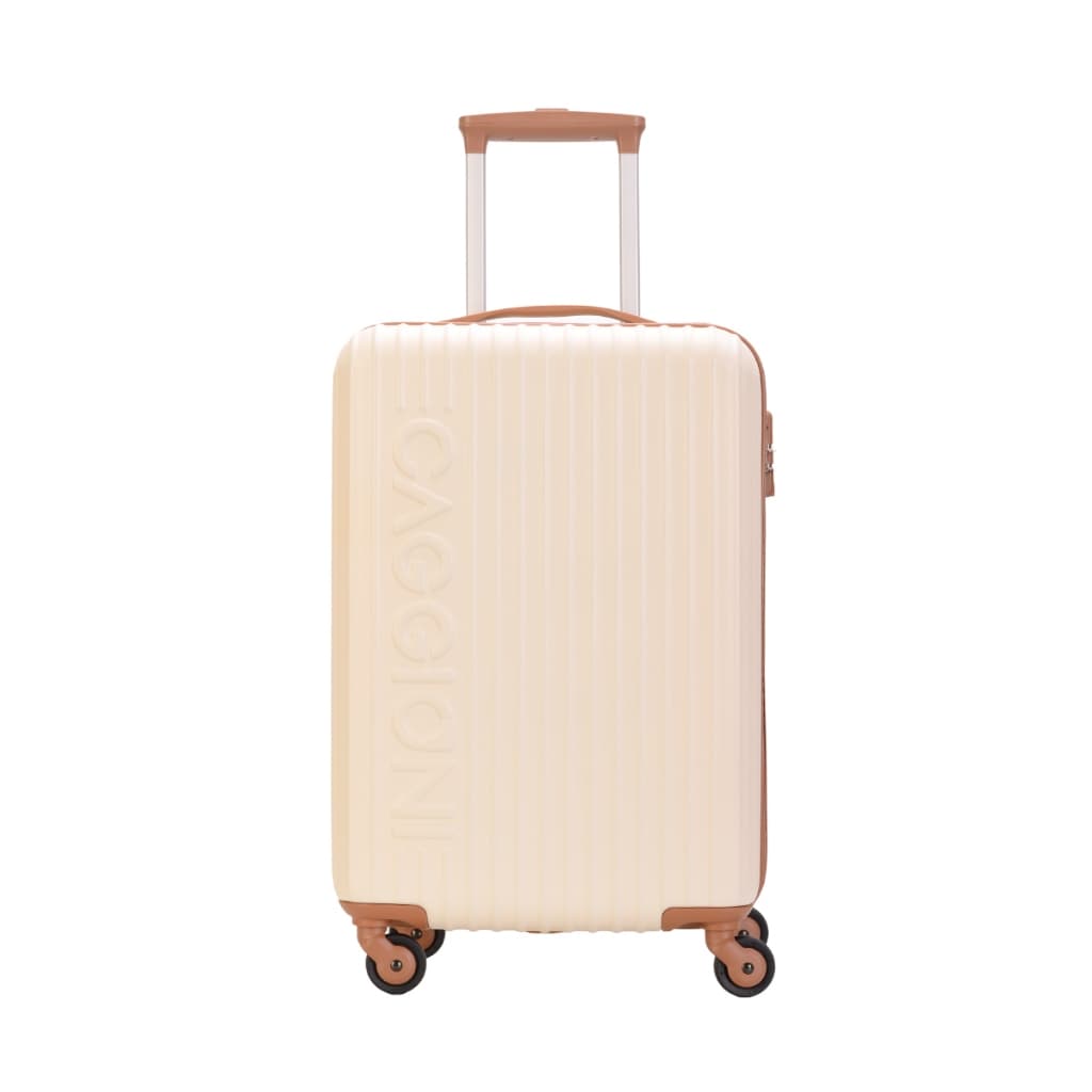 Caggioni รุ่น Classic 65026 กระเป๋าเดินทาง ABS ขนาด 20 นิ้ว สีครีม โครงสร้างเบาพิเศษ ดีไซน์ทันสมัย จดจำง่าย https://lnwchill.com
