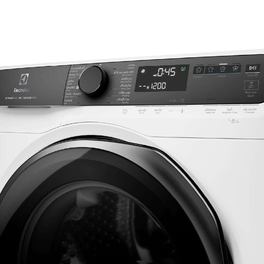 Electrolux รุ่น EWF1043R7WC เครื่องซักผ้าฝาหน้า 10 กก UltimateCare 700 สีขาว ซักถนอมผ้าด้วย UltraMix และ SensorWash ประหยัดพลังงานพร้อมกำจัดเชื้อโรคอย่างมีประสิทธิภาพ https://lnwchill.com