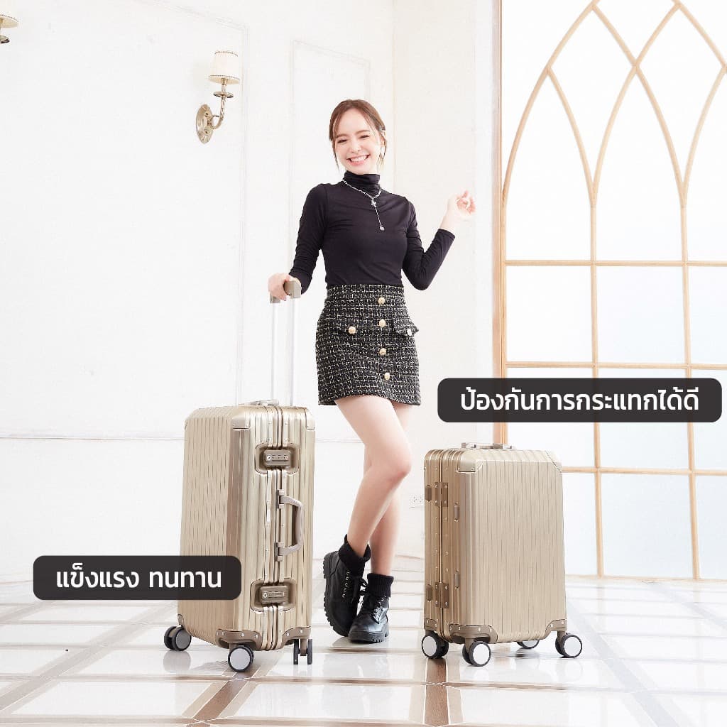 BAGGAGE LUGGAGE รุ่น HIROTO กระเป๋าเดินทางอลูมิเนียมแท้ High-Grade 100% ทั้งใบ แข็งแกร่งทนทาน ดีไซน์พรีเมียม ตอบโจทย์ทุกการเดินทาง https://lnwchill.com