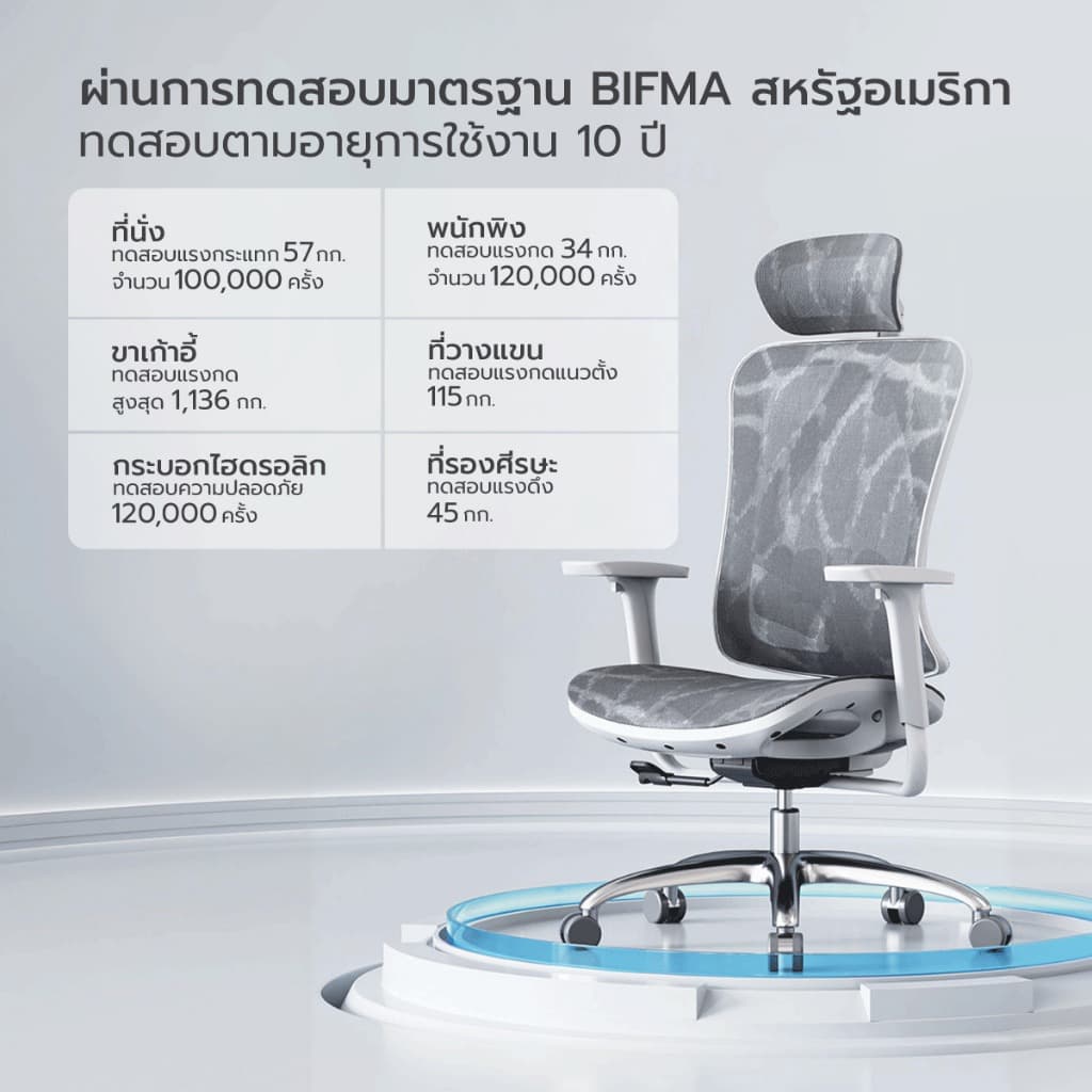 SIHOO รุ่น M57 เก้าอี้สุขภาพ Full Mesh ฐานอลูมิเนียม รองรับสรีระ ลดอาการปวดเมื่อย https://lnwchill.com