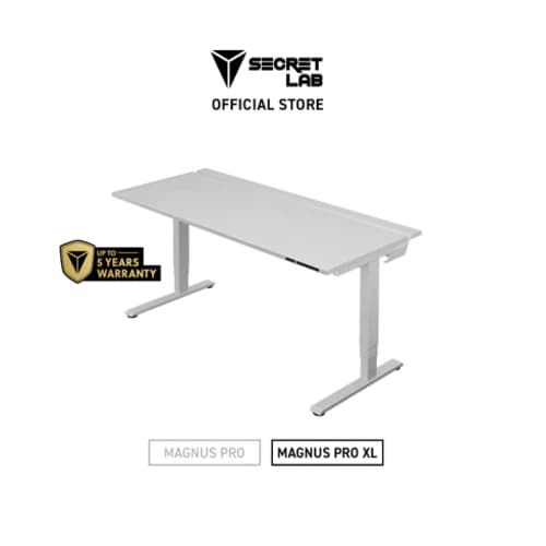 Secretlab รุ่น MAGNUS Pro Pure White XL โต๊ะคอมปรับระดับไฟฟ้าขนาด 1.7 เมตร สีขาว มาพร้อมคุณสมบัติเด่นในการเป็นโต๊ะทำงานตัวแรกของโลกที่มีการจ่ายไฟในตัวขาโต๊ะ ช่วยให้การจัดเก็บ https://lnwchill.com