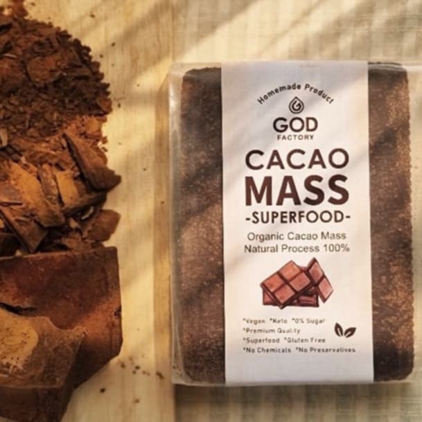 God factory รุ่น CACAOMASS500G โกโก้แมส ออร์แกนิค 100% ขนาด 500g ดาร์กช็อกโกแลตแท้ ไม่ผสมสารปรุงแต่ง สำหรับชาวคีโต วีแกน https://lnwchill.com