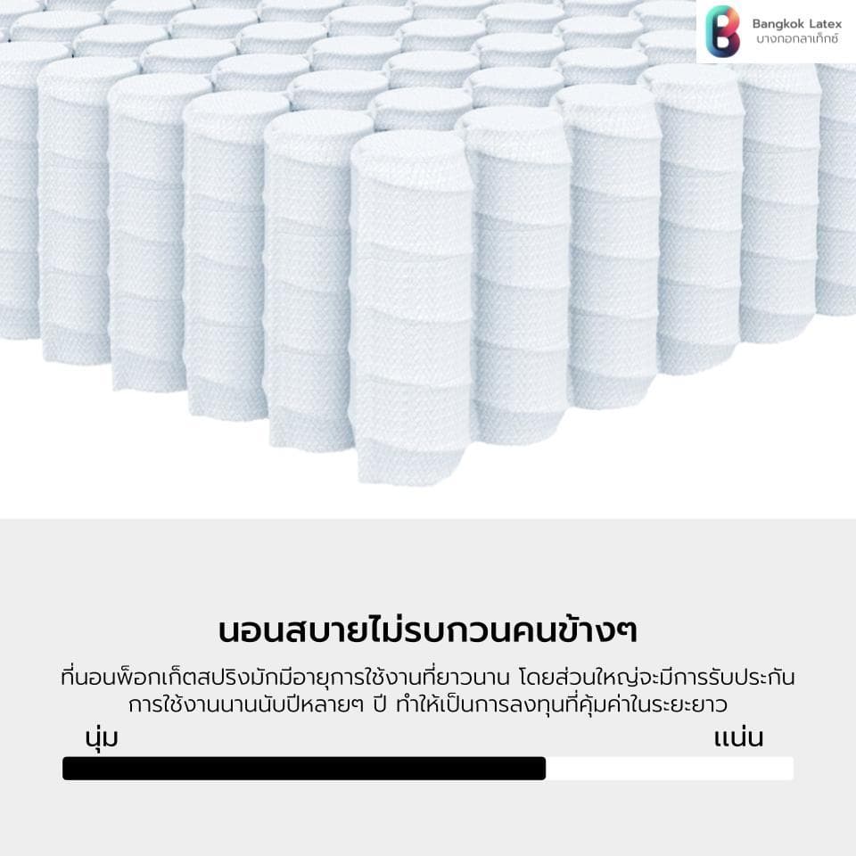 Bangkok Latex รุ่น Mukdahan ที่นอนพ็อกเก็ตสปริงผสานยางพารา รองรับสรีระ ลดแรงกดทับขณะพลิกตัว https://lnwchill.com