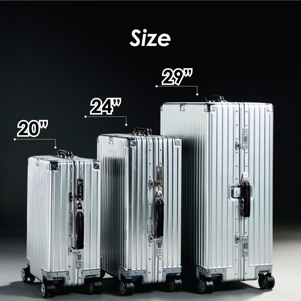 BAGGAGE LUGGAGE รุ่น VINTAGE ALUMINIUM กระเป๋าเดินทางอลูมิเนียมแท้ 100% ดีไซน์วินเทจหูจับหนัง เสริมมุมกันกระแทก พร้อม TSA Lock https://lnwchill.com