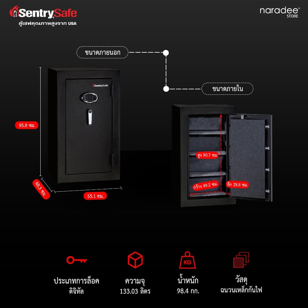 SentrySafe รุ่น EF4738E ตู้เซฟกันไฟและน้ำพร้อมระบบล็อคดิจิตอล ปกป้องทรัพย์สินล้ำค่าและเอกสารสำคัญของคุณอย่างเหนือชั้นและปลอดภัยสูงสุด https://lnwchill.com