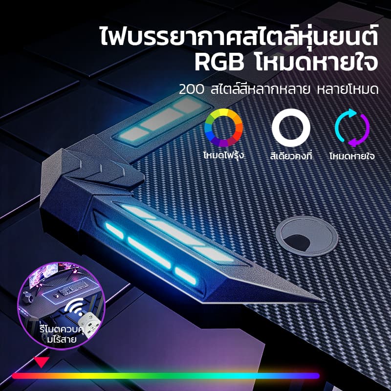 XPANSE รุ่น GT-RGB-CARBON โต๊ะเกมมิ่งหน้ากว้างไฟ RGB ปรับโหมดได้ พื้นผิวคาร์บอนไฟเบอร์กันรอยขีดข่วน โครงสร้างเหล็กแข็งแรงพิเศษเพื่อประสิทธิภาพการเล่นเกมและการทำงานสูงสุด https://lnwchill.com