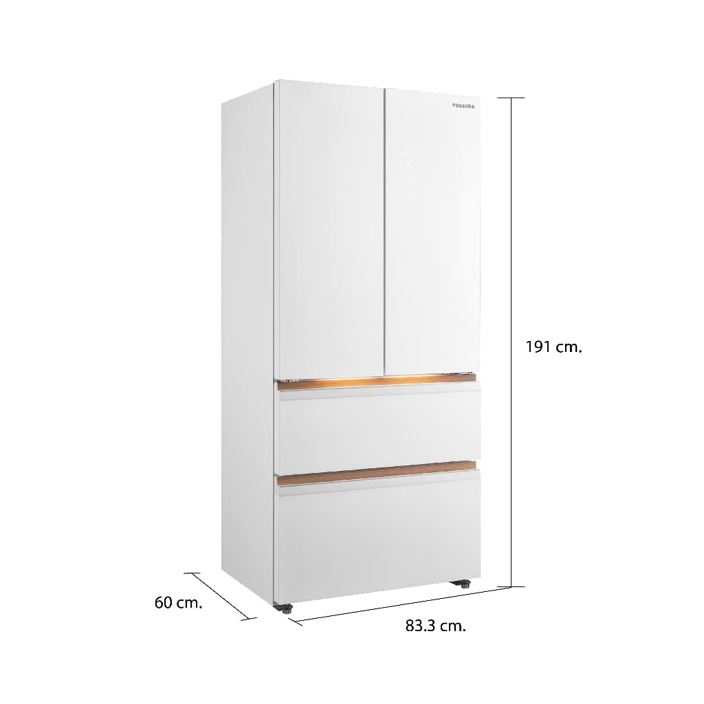 TOSHIBA GR-RF690WI-PGTH(67) ตู้เย็น 4 ประตู 18.8 คิว Multidoor Inverter ดีไซน์ Japandi ระบบกำจัดกลิ่น PureAIR เชื่อมต่อ TSmartLife https://lnwchill.com