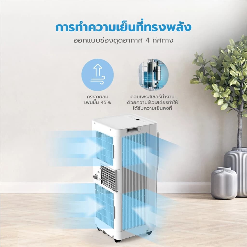 Midea Portable Air MPA แอร์เคลื่อนที่ไมเดีย Portable Air ขนาด 5000/7000/12000 BTU เย็นเร็ว, หน้าจอแสดงผล LED , ติดตั้งง่าย มีรีโมตคอนโทรล https://lnwchill.com