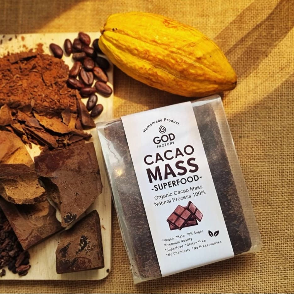 God factory รุ่น CACAOMASS500G โกโก้แมส ออร์แกนิค 100% ขนาด 500g ดาร์กช็อกโกแลตแท้ ไม่ผสมสารปรุงแต่ง สำหรับชาวคีโต วีแกน https://lnwchill.com