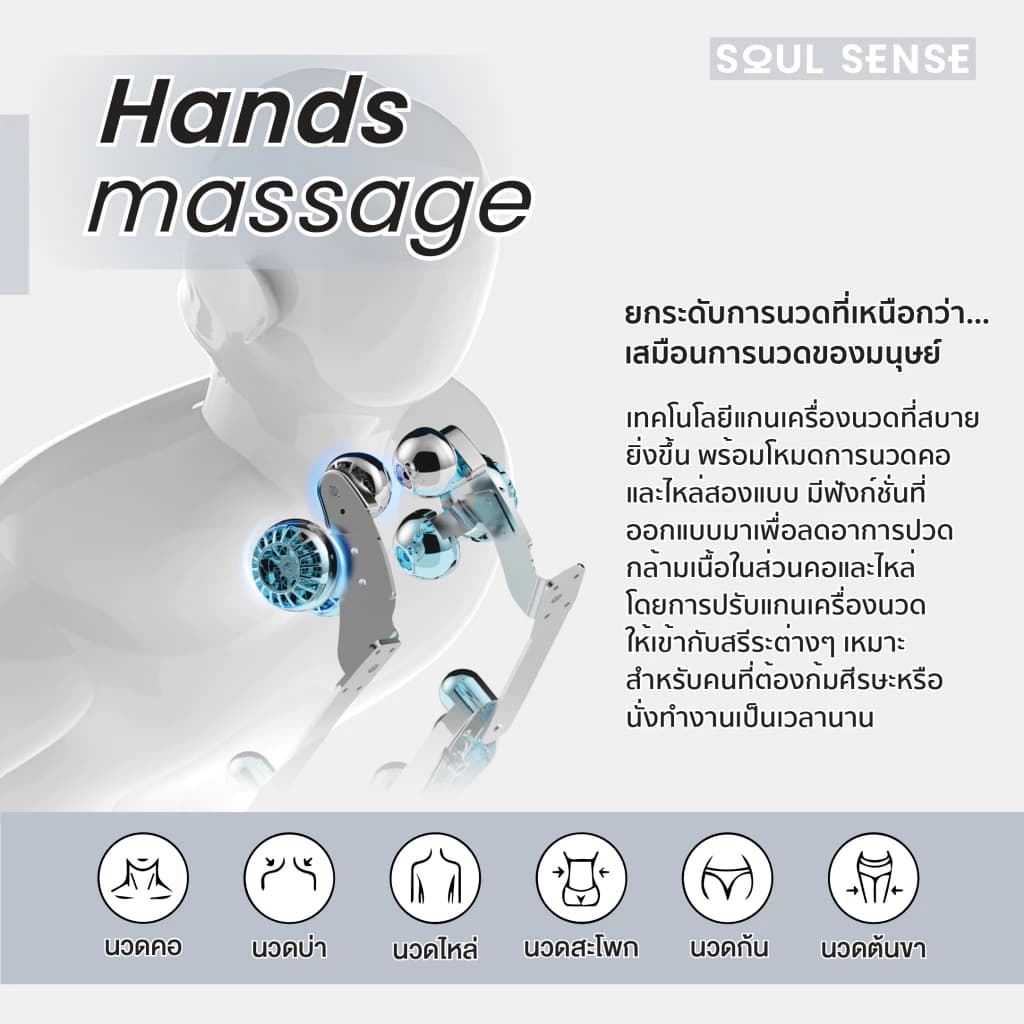 Soul Sense Series 2 เก้าอี้นวดไฟฟ้า สีน้ำตาล ระบบสแกนร่างกายทั้งตัว โปรแกรมปรับตำแหน่งนวดอัตโนมัติ บรรเทาอาการปวดหลัง นวดสั่น นวดคลึง นวดกดจุด นวดทุบ ผ่อนคลายกล้ามเนื้อ ฟื้นฟูร่างกาย ลดความเครียด https://lnwchill.com