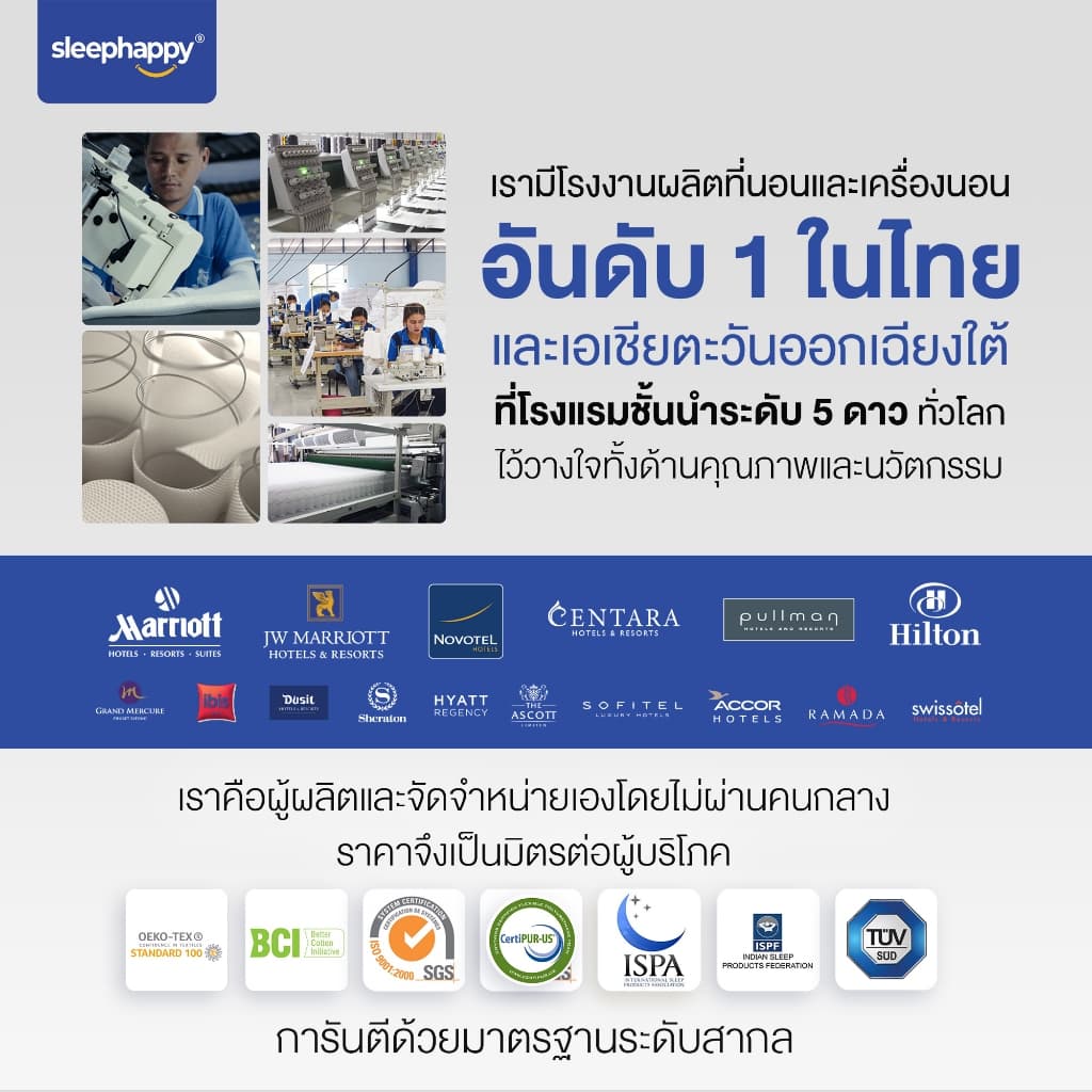 SleepHappy รุ่น Atlantis V2 ชุดหัวเตียง ฐานเตียง และที่นอนพ็อกเก็ตสปริง 10 นิ้ว เสริมยางพาราธรรมชาติ มอบการพักผ่อนระดับโรงแรม https://lnwchill.com