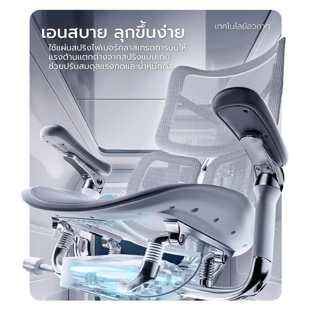 SIHOO รุ่น Doro S500-FT เก้าอี้สุขภาพพรีเมียมสี White-Cloud พร้อมที่พักเท้า Full Mesh เพื่อสัมผัสการนั่งลอยไร้แรงกดทับ https://lnwchill.com