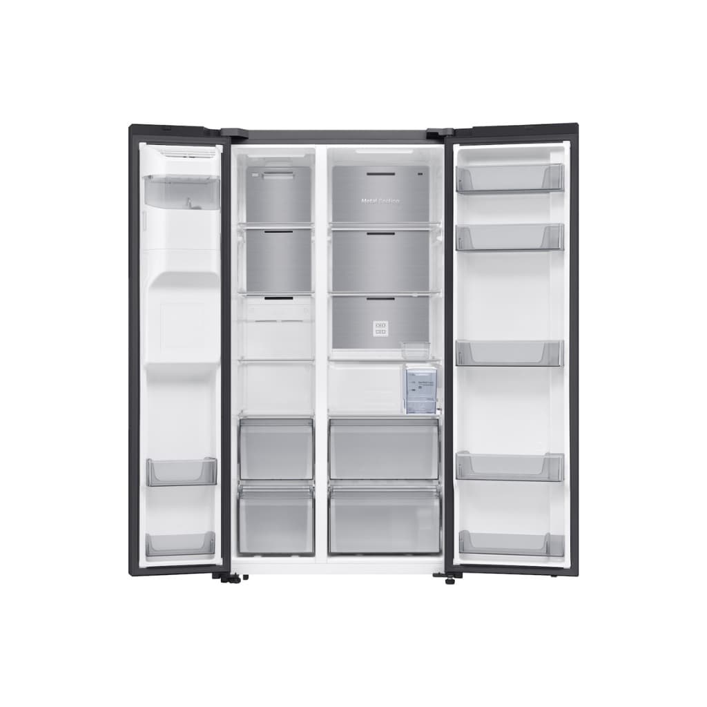 SAMSUNG ตู้เย็น Side by Side RS70F65K1BST 22.4 คิว สี Black Glass พร้อมที่กดน้ำและน้ำแข็งไม่ต้องต่อท่อประปา https://lnwchill.com