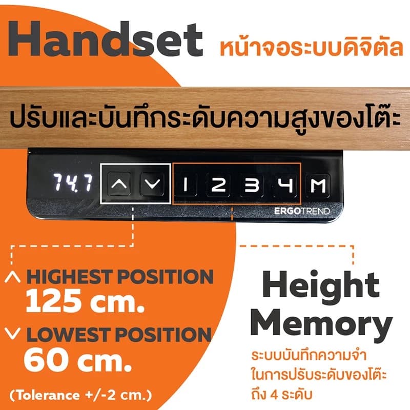 ErgoTrend (Pre-Order) โต๊ะปรับระดับไฟฟ้าเพื่อสุขภาพ Sit2Stand GEN2A ไม้ PB (Dual motor) https://lnwchill.com