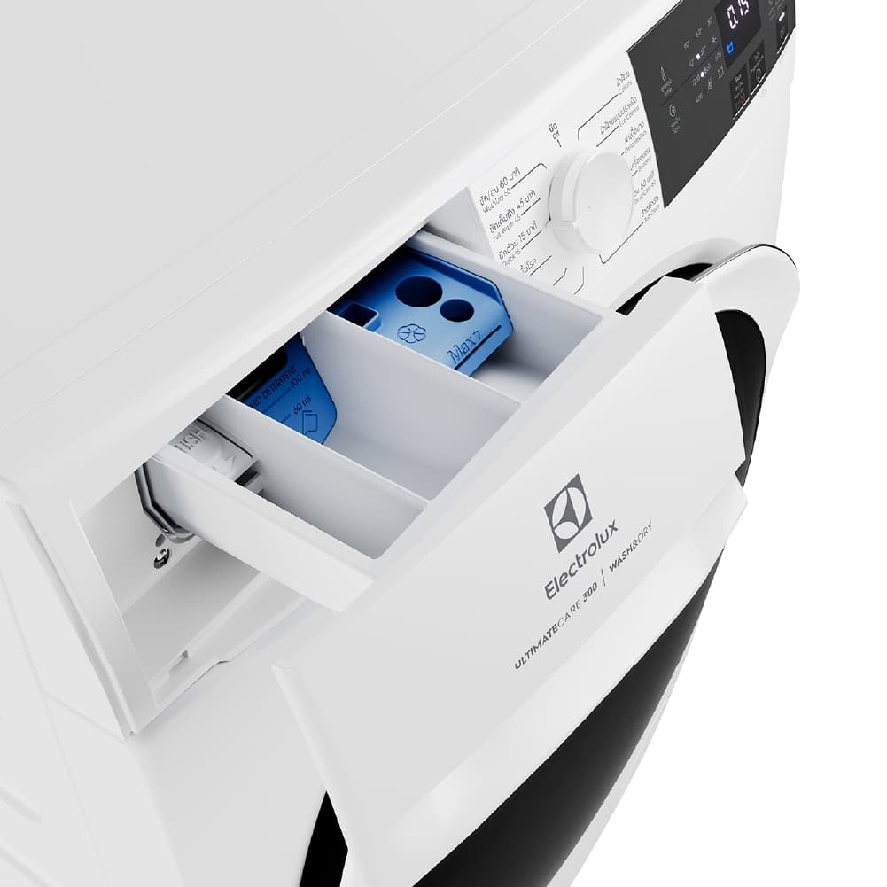 Electrolux รุ่น EWW8024P3WC เครื่องซักอบผ้าฝาหน้า 8/5 กก. UltimateCare 300 สีขาว ซักสะอาดถนอมผ้ากำจัดเชื้อโรคพร้อมอบแห้งในเครื่องเดียว ติดตั้งฟรี https://lnwchill.com