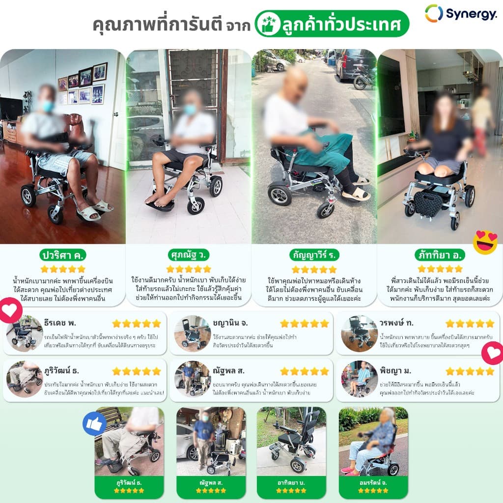 Synergy รุ่น อินสปาย 19 วีลแชร์ไฟฟ้าพับได้ น้ำหนักเบา 19.6 กก. พกพาสะดวก ขึ้นเครื่องบินได้ https://lnwchill.com
