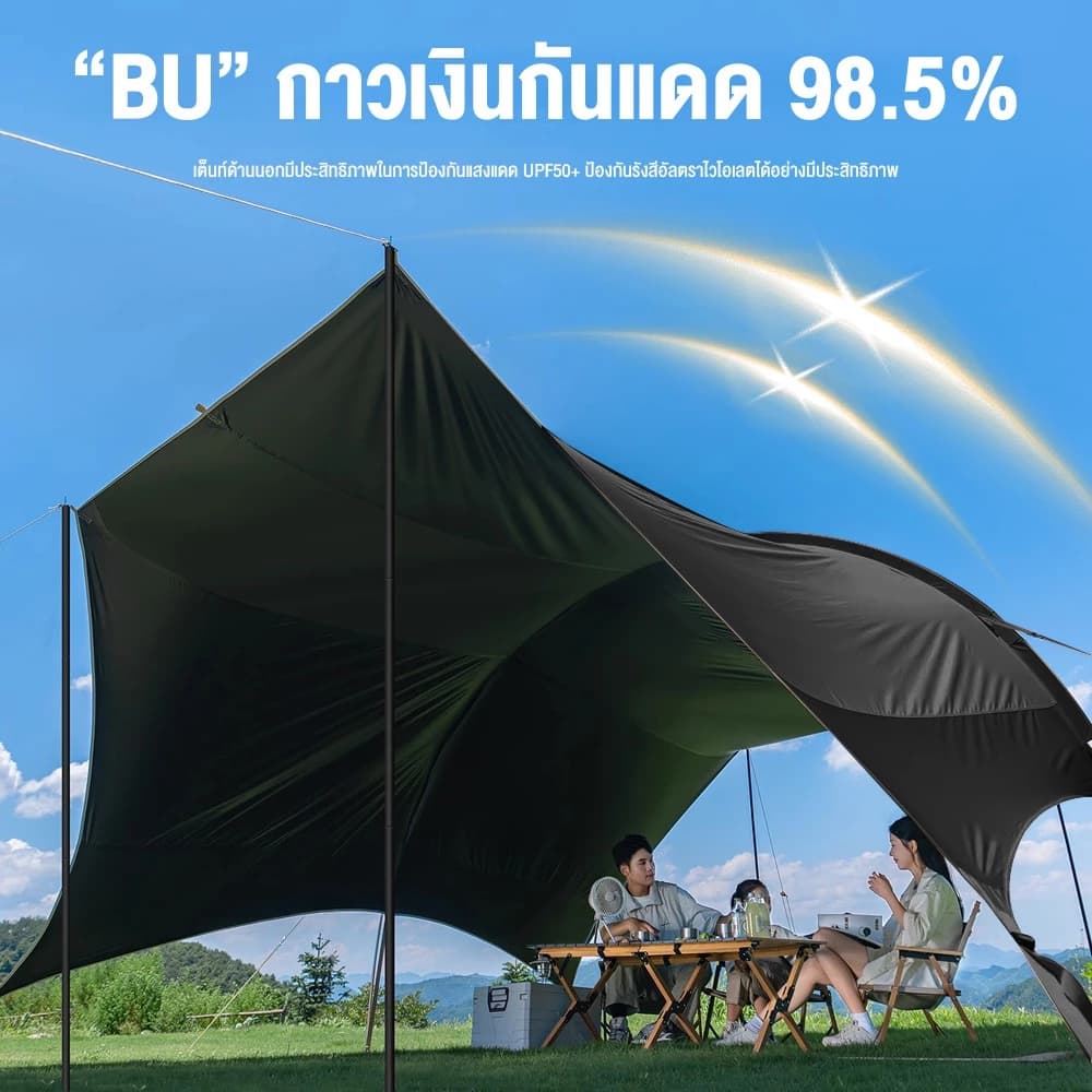 KEEPHIKE เต็นท์กันสาด สำหรับกลางแจ้งขนาดใหญ่ อุปกรณ์ปิกนิกสำหรับตั้งแคมป์ค้างคืน ชุดเต็นท์กันสาดกันแดดครบชุด https://lnwchill.com