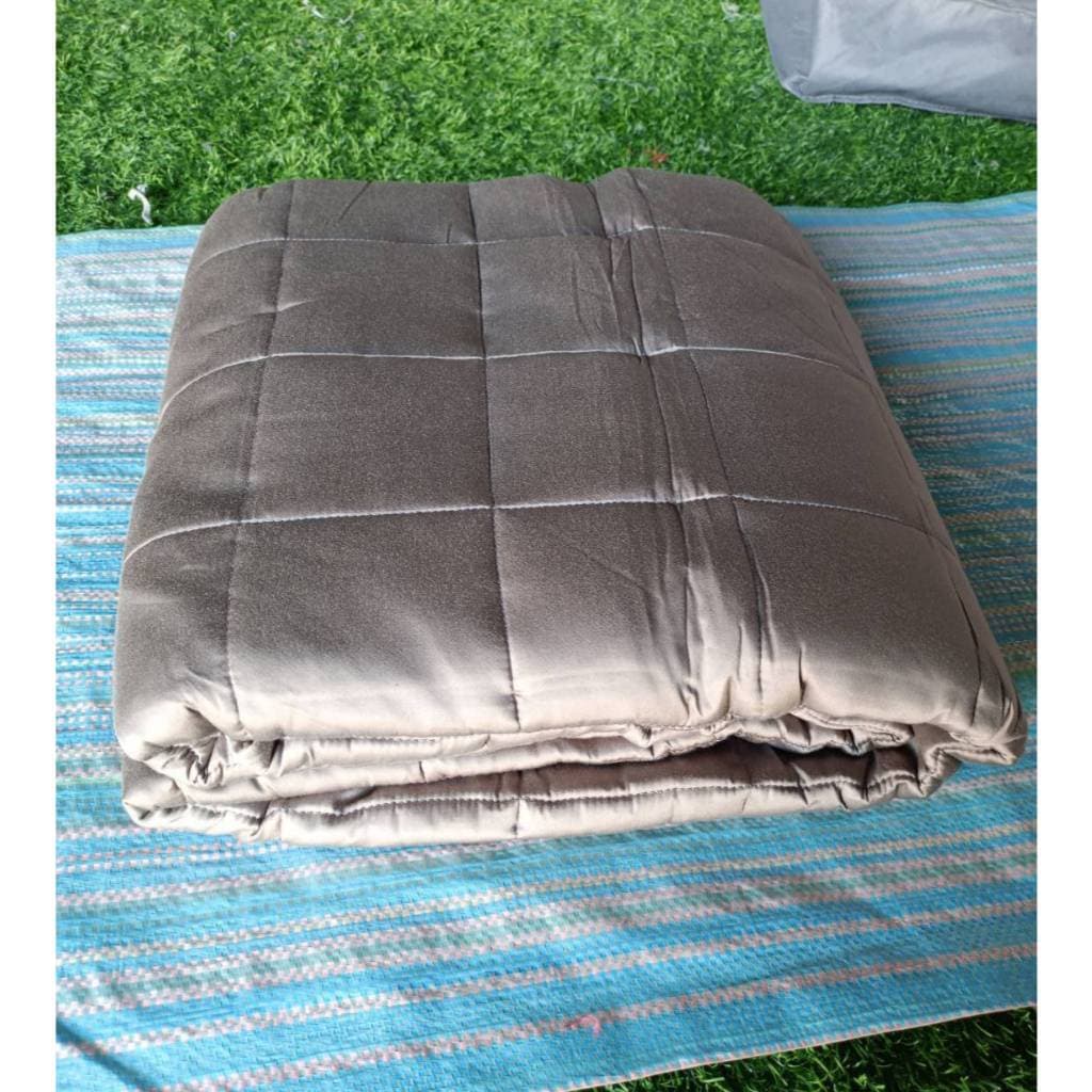 ผ้าห่มถ่วงน้ำหนัก สองด้าน นุ่มพิเศษ ขนาด 150x200cm ไส้เม็ดแก้ว ช่วยให้นอนหลับลึก https://lnwchill.com