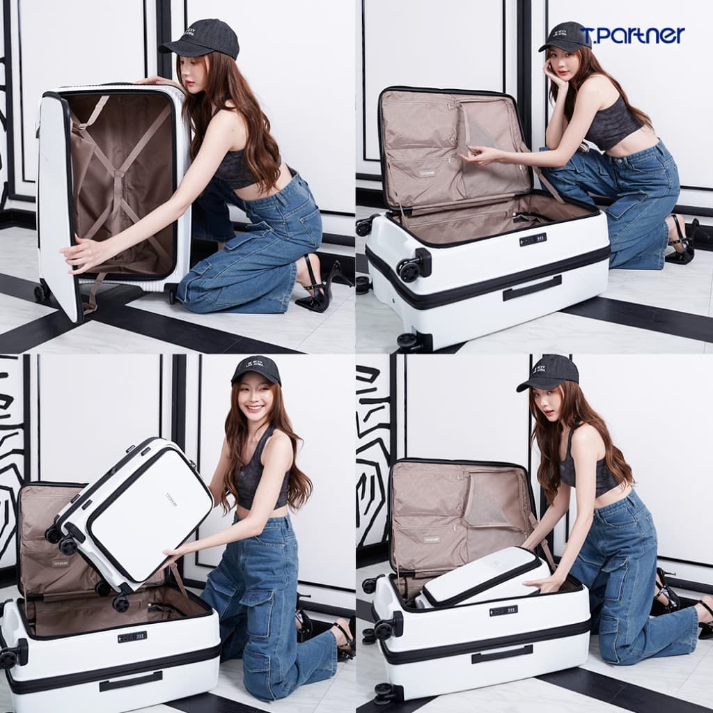Tpartner รุ่น LOOK SERIES กระเป๋าเดินทางเฟรมซิปเปิดหน้า วัสดุ PP 100% น้ำหนักเบา พร้อมซิปขยายข้าง เพิ่มความจุได้ 25% https://lnwchill.com