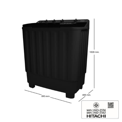 Hitachi รุ่น LTT 12JWT GB เครื่องซักผ้า 2 ถัง 12 กก ปั่นแห้ง 8 กก สีดำ Online Exclusive ซักสะอาดถังใหญ่แห้งไวพิเศษด้วยระบบ Air Jet Dry ทนทานไม่เป็นสนิม https://lnwchill.com