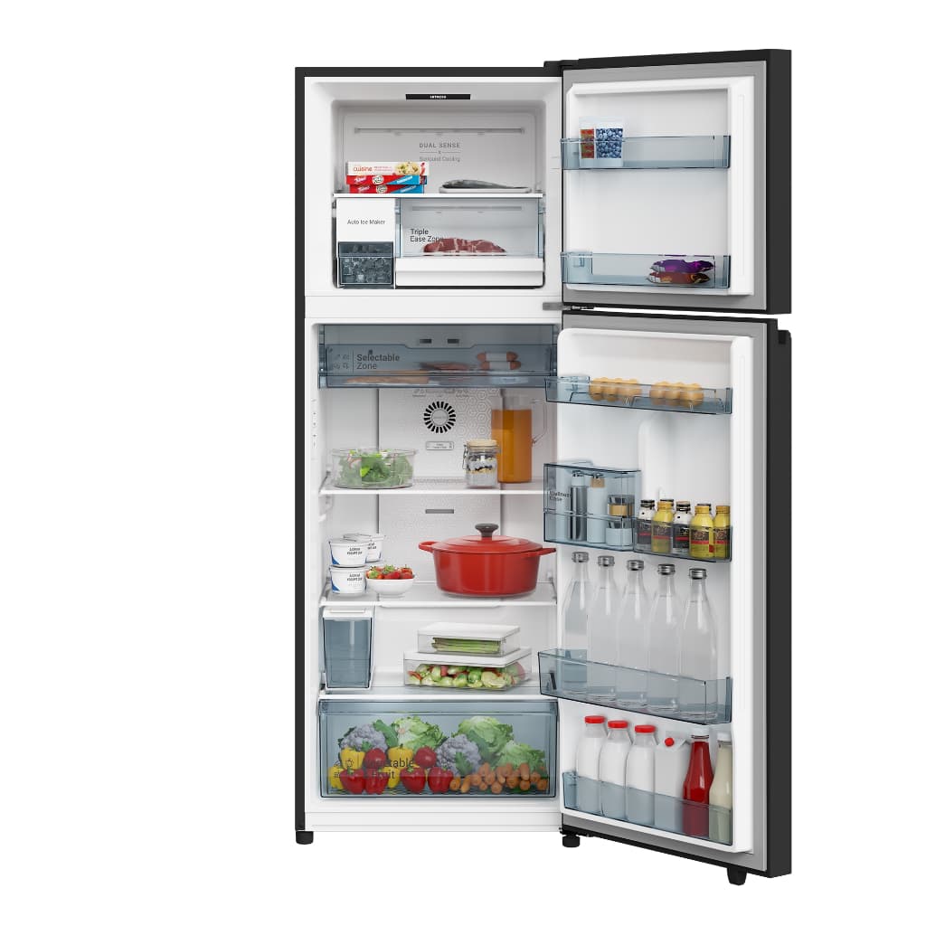 Hitachi HRTN6443SAMGWTH ตู้เย็น 2 ประตู 14.4 คิว Grand Carbon Line สีกระจกสีขาว Dual Sense Surround Cooling พร้อม Selectable Zone ปรับเปลี่ยนโหมดแช่ได้ตามใจ https://lnwchill.com