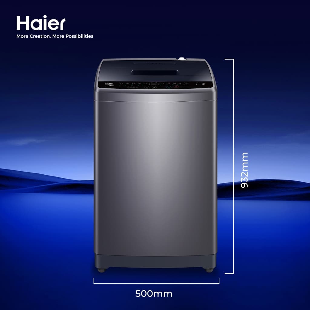 Haier รุ่น HWM80-1269S2 ความจุ 8 kg สีเทา เครื่องซักผ้าฝาบนอัตโนมัติระบบ One Touch Wash ซักสะอาดถนอมผ้าด้วยถังซักรูปทรงหมอนและจานปั่นป้องกันแบคทีเรียเพื่อสุขอนามัยที่ดี https://lnwchill.com