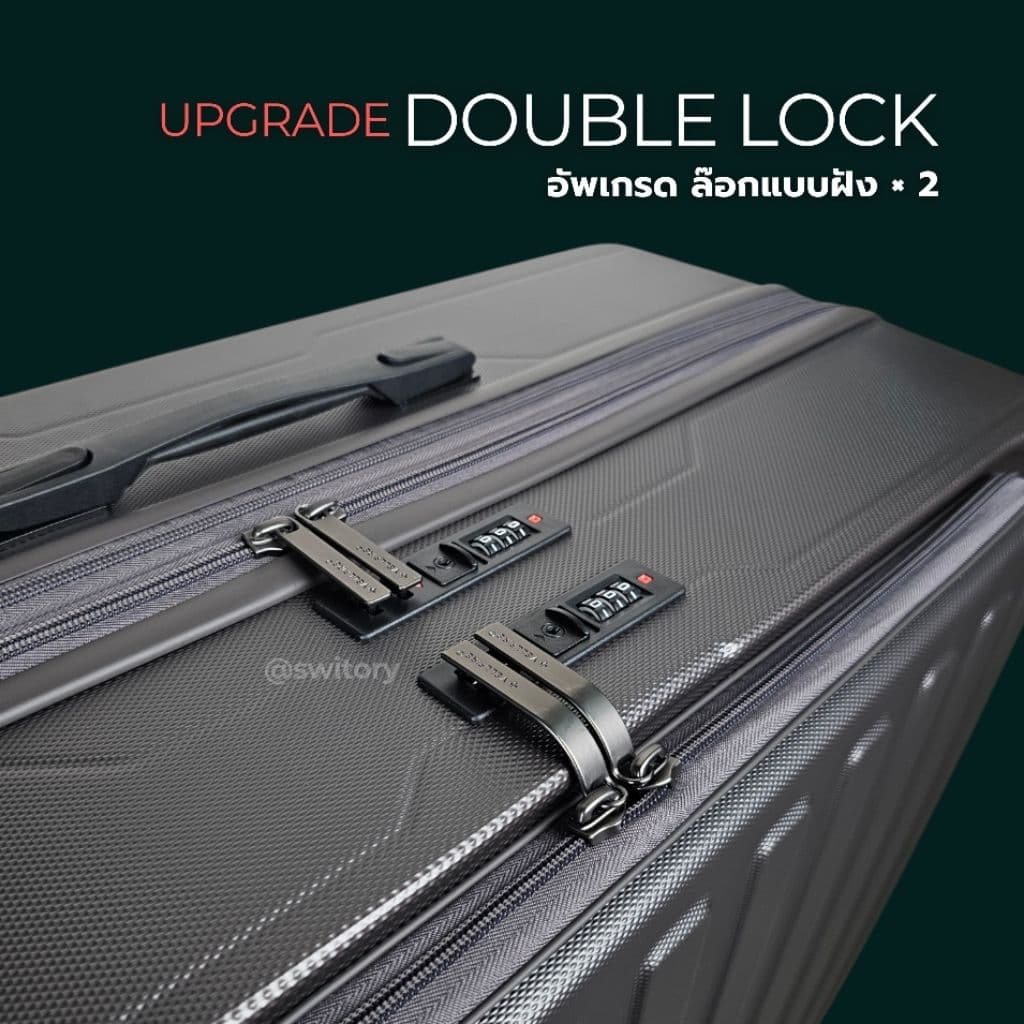 Switory VELLFIRE รุ่น Anti154 UPGRADE กระเป๋าเดินทาง 2 ล็อก ซิปกันขโมยและซิปขยาย เพิ่มความจุ ทนทาน น้ำหนักเบา ล้อลื่น เดินทางสะดวก https://lnwchill.com