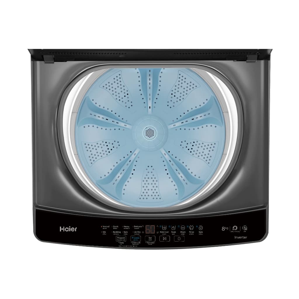 Haier รุ่น HWM80-306S2 เครื่องซักผ้าฝาบนอัตโนมัติ ความจุ 8 kg จานซักป้องกันแบคทีเรีย ถังซักถนอมผ้า ปิดฝานุ่มนวลประหยัดพลังงาน https://lnwchill.com