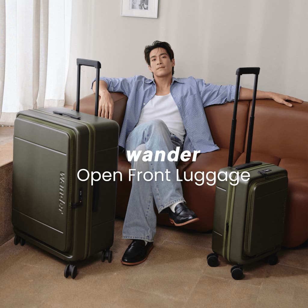 Wander รุ่น Open Front Luggage กระเป๋าเดินทางเปิดหน้า ล้อลื่น Hinomoto ขนาด 25/28 นิ้ว วัสดุ Polycarbonate แข็งแรง ทนทาน น้ำหนักเบา https://lnwchill.com