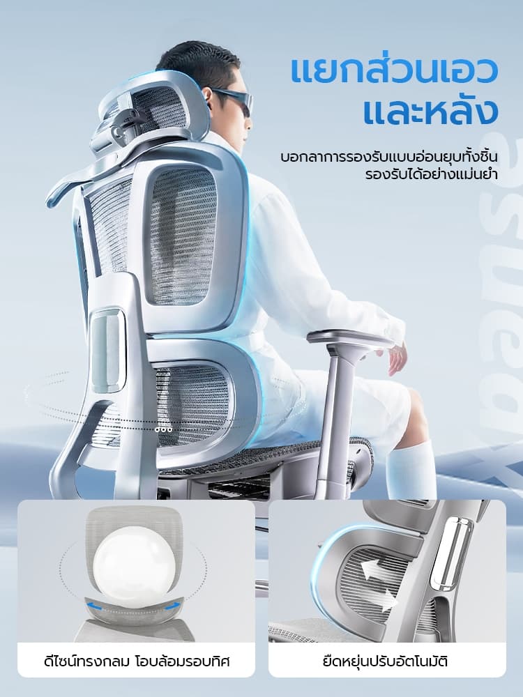 Xpanse รุ่น LS996 เก้าอี้สุขภาพ Ergonomic พนักพิงตาข่ายระบายอากาศ ที่รองหลังยืดหยุ่นปรับ 4D ได้รอบทิศทางเพื่อความสบายในการทำงานระยะยาว https://lnwchill.com