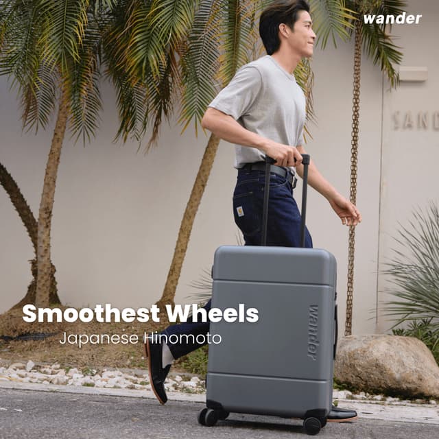 Wander รุ่น Large 28 Inch กระเป๋าเดินทาง German Polycarbonate 100% พร้อมล้อ Hinomoto จากญี่ปุ่น ลากลื่นเบาแรง ทนทาน ดีไซน์หรูหรา
