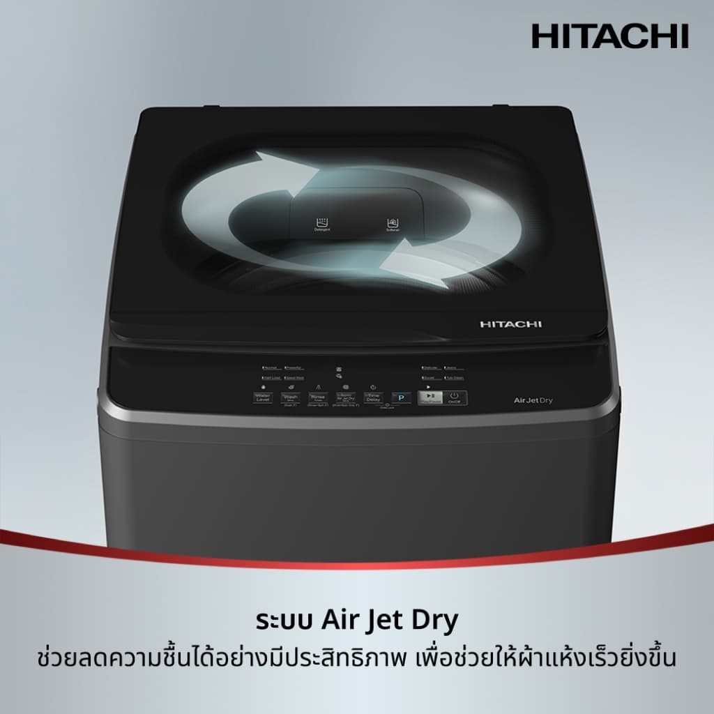 HITACHI รุ่น LTL 10M00 เครื่องซักผ้าฝาบน 10 กก ระบบ Smart Wash ถังซักสแตนเลสคุณภาพสูง ประหยัดไฟเบอร์ 5 ซักสะอาดถนอมผ้าแห้งไวด้วย Air Jet Dry https://lnwchill.com