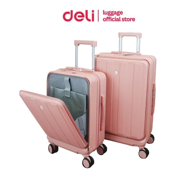 Deli รุ่น EH1054 กระเป๋าเดินทาง 20/24 นิ้ว วัสดุ ABS+PC แข็งแรงทนทาน พร้อมที่วางแก้วและพอร์ต USB ตอบโจทย์ทุกการเดินทางของคุณ https://lnwchill.com