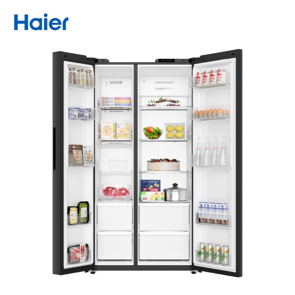 Haier รุ่น EHRS567ONL ตู้เย็น Side-by-Side 20.1 คิว Twin Inverter เย็นทั่วถึง ประหยัดไฟ ดีไซน์หรู https://lnwchill.com