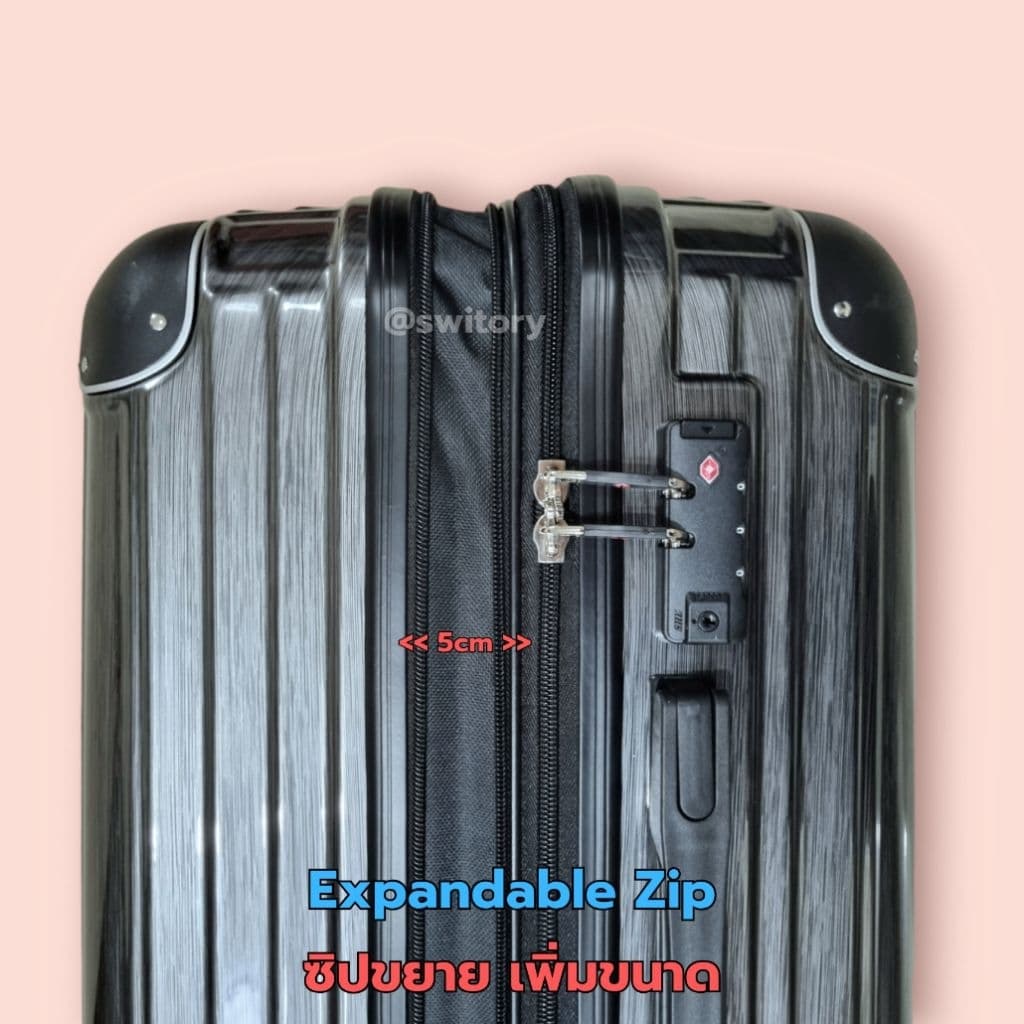 SWITORY รุ่น Anti30 กระเป๋าเดินทาง PC TSA LOCK ขนาด 20, 25, 30 นิ้ว พร้อมซิปกันขโมยและซิปขยาย ทนทาน น้ำหนักเบา ใช้งานสะดวก https://lnwchill.com